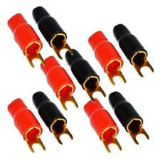 High Quality Gold 4 Gauge 5/16" Insulated Spade Terminal Connector 10/pack 