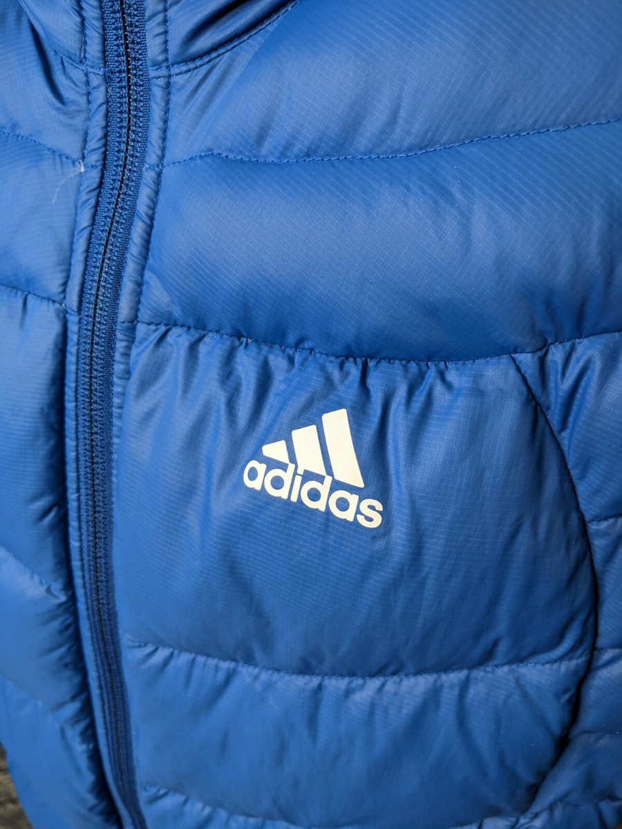 Adidas Athletic Womens Blue Down Puffer Jacket Coat Size XS X