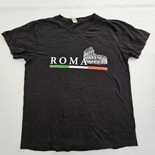 Roma Colosseum Black Short Sleeve Cotton T-Shirt Women's XL