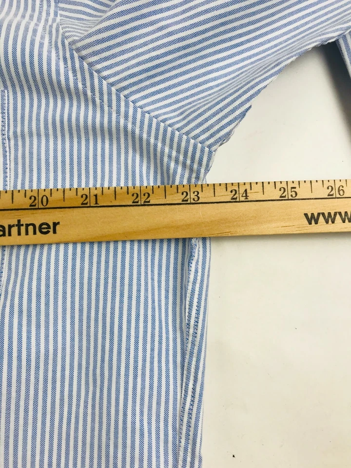 Camisa Chaps Talla 16-16.5 34/35 Azul Rayas Clásica Abotonada Manga Larga Foto 3 de 4