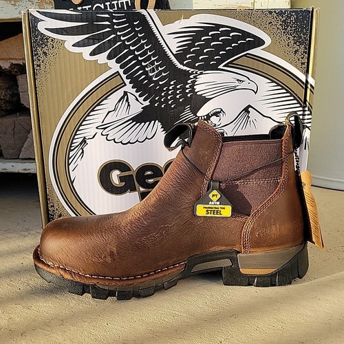 Georgia Boot Eagle One Steel Toe Waterproof Chelsea Work Boots Men's 8.5 GB00337