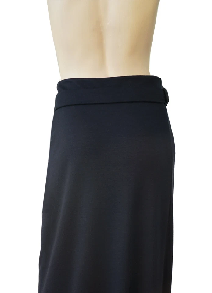 Maxi Falda JIL SANDER FR42 Cinturón Negro Viscosa Elastizada Jersey Drapeado Frontal Foto 4 de 4