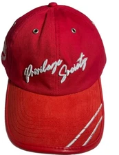 Privilege Society Leather & Suede Limited Dad Hat Strap Back Cap Red / White $80