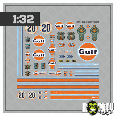 Gulf Decal Set 1:32 Racing Beschriftung Modellbau Motorsport Scale Zubehör