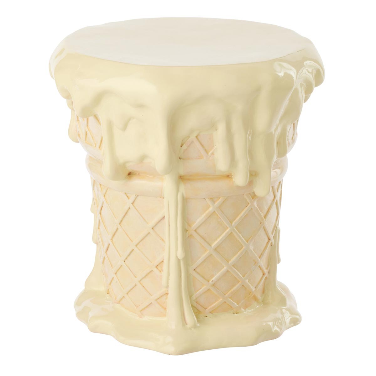 Table d'appoint enfant crème glacée table basse ronde 38cm jaune stable