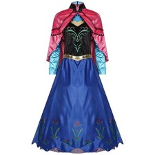 Princess Anna Dress Cosplay Costume Women's Frozen Snow White Dress Full Set