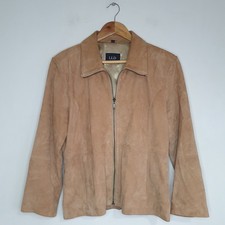 LLD Originals Women’s Leather Jacket London Leather Direct Suede Jacket UK14 Tan