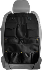 Car Seat Back Organizer with Multiple Storage Pockets, Black Mesh and Fabric, Un