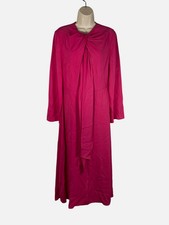 Valentino Women's Pink Bow Neck Long Sleeve Matte Cady Midi Dress Size 40