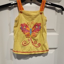Yellow Camisole with Orange Straps and Butterfly Design