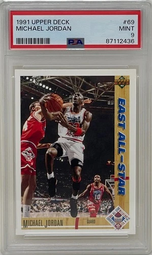 Michael Jordan 1991 Upper Deck All Star Bulls NBA Basketball Card #69 PSA 9