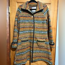 Avoca Ireland Funnell Neck Knee Length Wool Coat/Cardigan - size 4