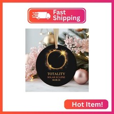 Solar Eclipse Ornament 2024, Christmas Ornament, 2024 Total Solar Eclipse Orname