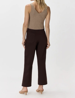 Quince Black Ponte Stretch Mid-Rise Straight-Leg 4 Pocket Pants - M