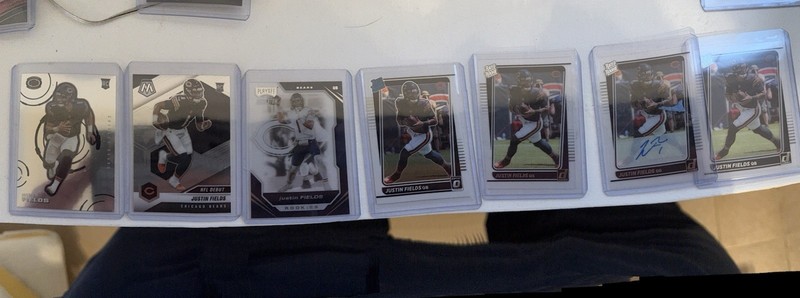 Panini Justin Fields Chicago Bears Rookie Autographed Card Lot 7 Hard Signed NFL