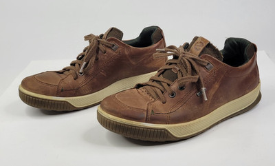 Ecco Byway Tred GTX Sneakers Mens Sz 8 Nubuck  Leather Lace Up Gore Tex Shoes