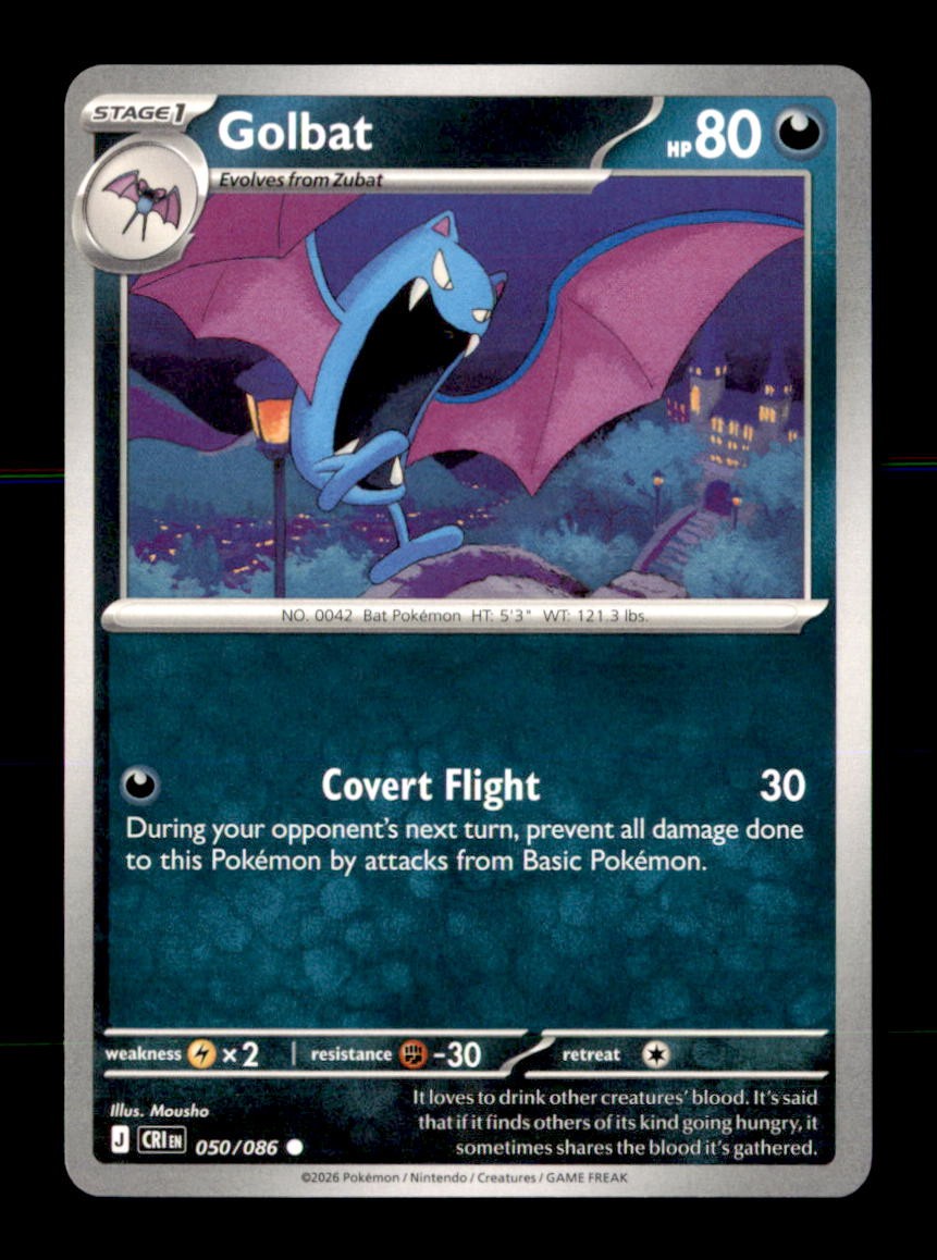Golbat 050/086 Common Chaos Rising Pokemon Near Mint
