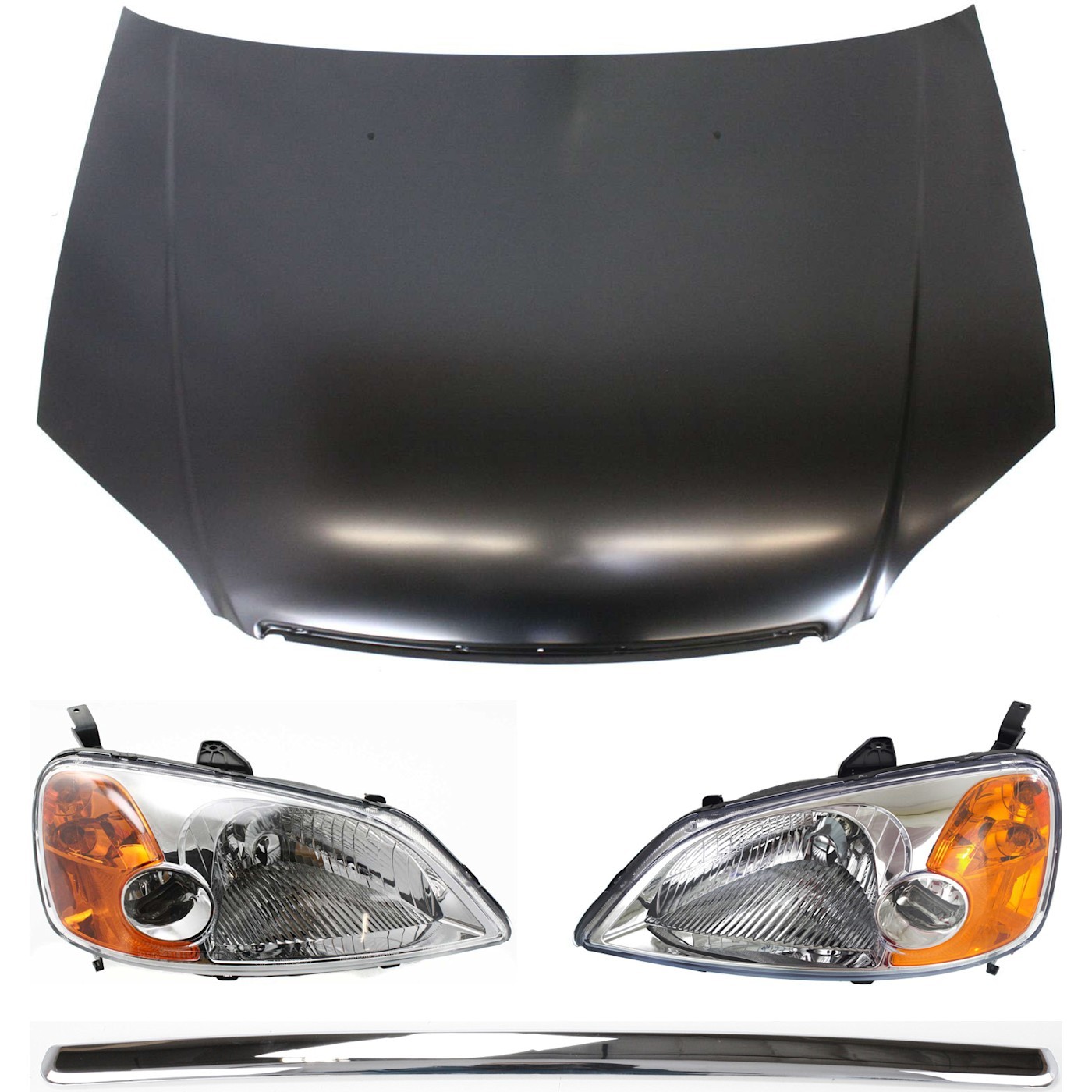 Headlight Kit For 2001-2003 Honda Civic Left and Right 4pc