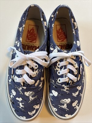 VANS X Peanuts Authentic Snoopy Men s 5.5, Women s 7.0 Skateboarding Shoes Blue