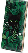 Women RFID Blocking Slim Wallet Cat Design Bifold Card Holder Coin Purse
