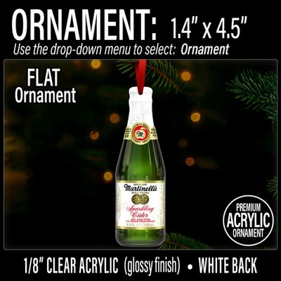 Martinellis Sparkling Cider Acrylic Christmas Ornament Bottle Drink Gift 240