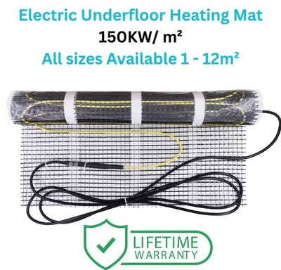 Elektrische Fußbodenheizmatte 150 W pro m2 - Lieferung am nächsten Tag UK VERKÄUFER