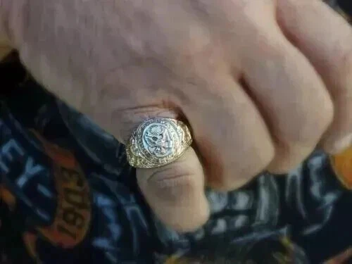 US Army Vintage Mens Customize Aggie Ring Military Ring 14k Yellow Gold Plated - Image 3 of 4