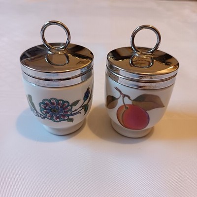 Royal Worcester Paar kleine Egg Coddlers Evesham & Palmyra 9 cm