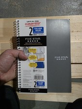 5 Star Spiral Notebook 6 X 9 2 subject random colors 
