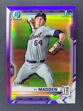 2021 Bowman Draft - Ty Madden 1st Bowman Chrome Purple /250 Tigers #BDC-152