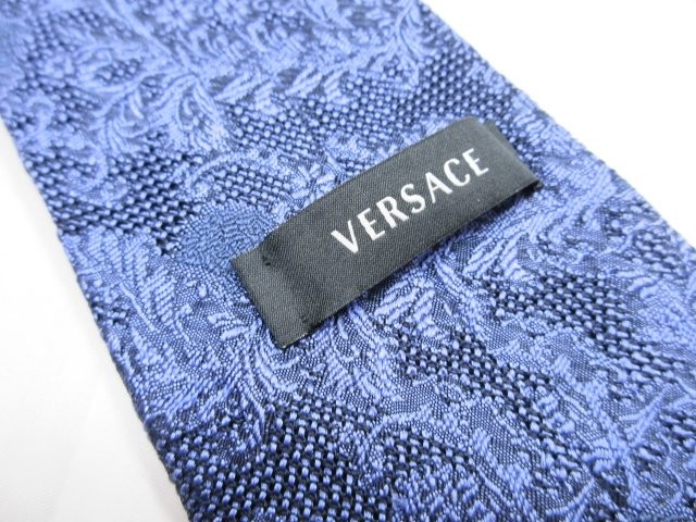 VERSACE Men's Tie Navy Blue Silk Italy thumbnail 2