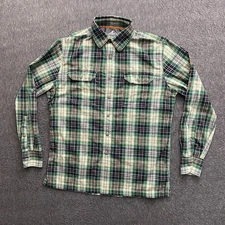 Croft & Barrow Shirt Mens Small Green Plaid Quick Dry Long Sleeve Outdoor Hiking