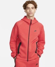 FULL SET Nike Tech Fleece STD Fit Pants Hoodie Red Sz L FB8012-672 FB7921-672