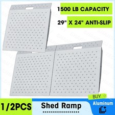 29" x 24" Shed Ramp Anti-Slip Punch Plate Ramp for ATV Garages & Barns (1/2 PC)