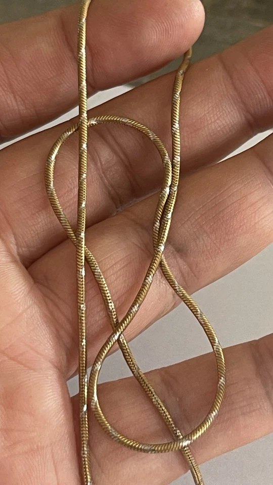 Goldkette Halskette, 333, 8 Karat, Schlangenkette, Bicolor, 45 cm, 7 g - Bild 1 von 4