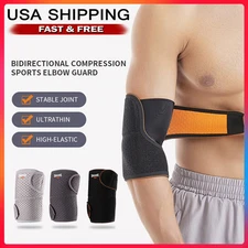 Elbow Sleeve Brace Wrap Adjustable Support Arm Arthritis Tendonitis Pain Relief