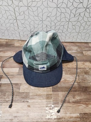 PATAGONIA Range EARFLAP Cap Flannel Lined Duckbill 5 Panel Hat Buffalo PLAID