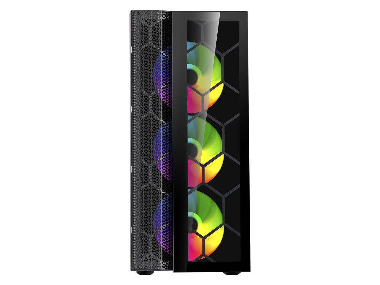 Корпус компьютера DIYPC Dragon из черной стали закаленного стекла ATX Mid Tower