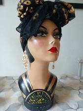   Hand painted retro lady mannequin display head refurbished artdeco style 