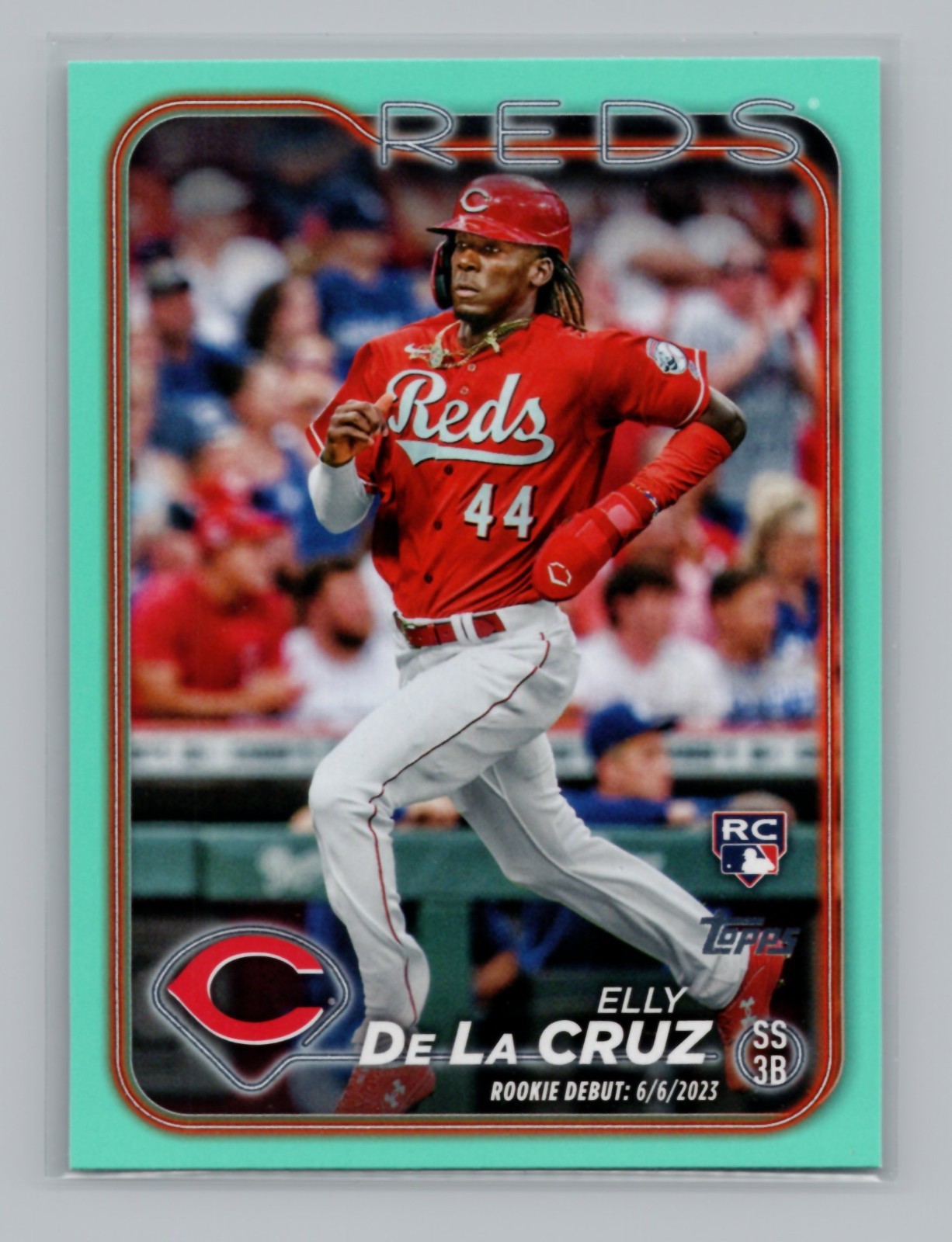 2024 Topps Update #US350 Elly De La Cruz RC Debut Aqua Cincinnati Reds