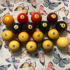 VINTAGE ARAMITH BELGIAN BILLIARD/POOL BALLS-SET OF 16- 2 1/4"