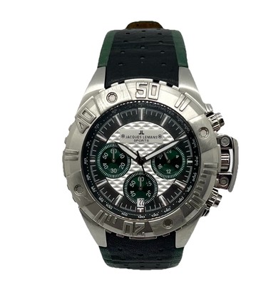 JACQUES LEMANS SPORTS Uhr, Chronograph Quarz, neue Batterie, original Box.