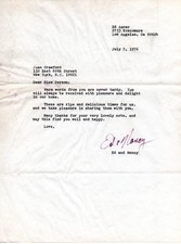 ED ASNER letter to JOAN CRAWFORD signed original autograph 1976