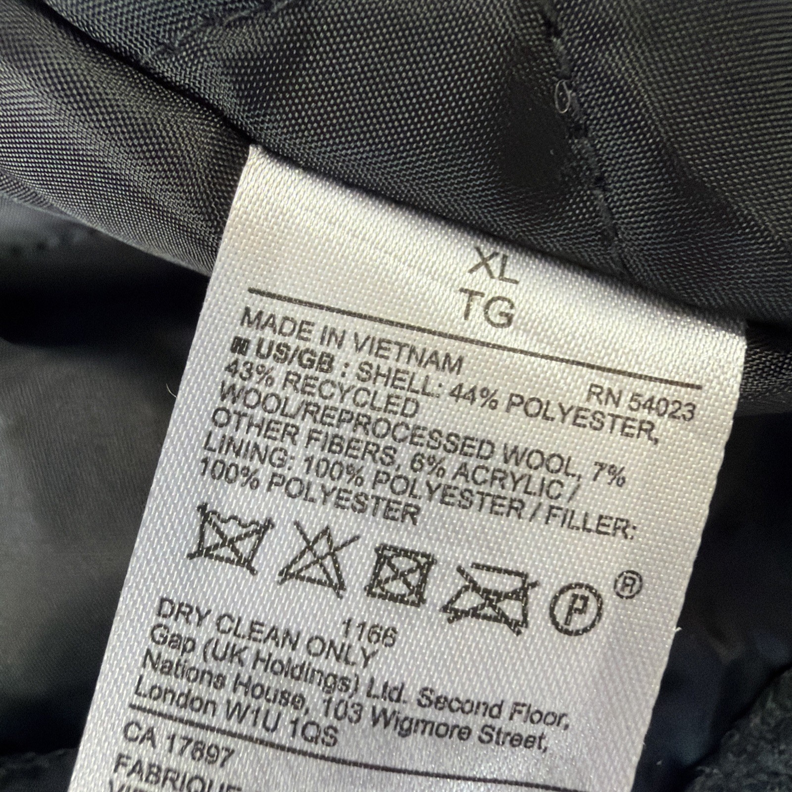 Gap Mens Wool Blend Jacket Car Coat XL Insulated ~ Charcoal Gray Spring Winter image 9
