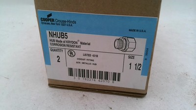 COOPER CROUSE-HINDS NHUB5 1-1/2 NONMETALLIC HUB (LOT OF 2)