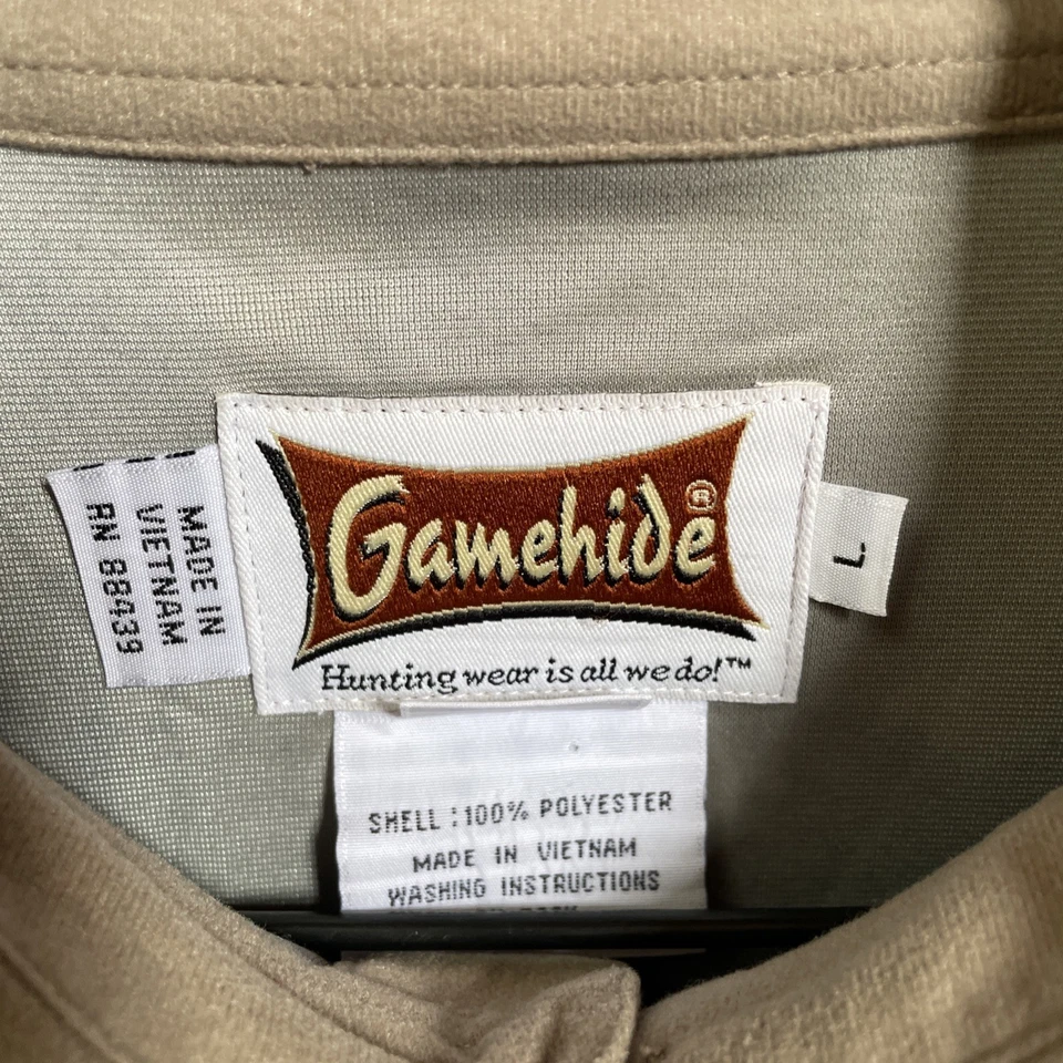 Vtg Gamehide Hush Hide Hunting Shirt Mens XL Mossy Oak Camo Cabinwear Activewear - Image 3 of 4