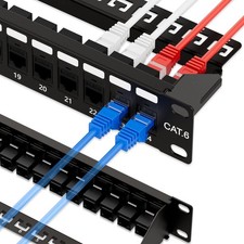 10Gbps Patch Panel 24 Port RJ45 Through Coupler Cat6 Patch Panel UTP 19-Inch ...