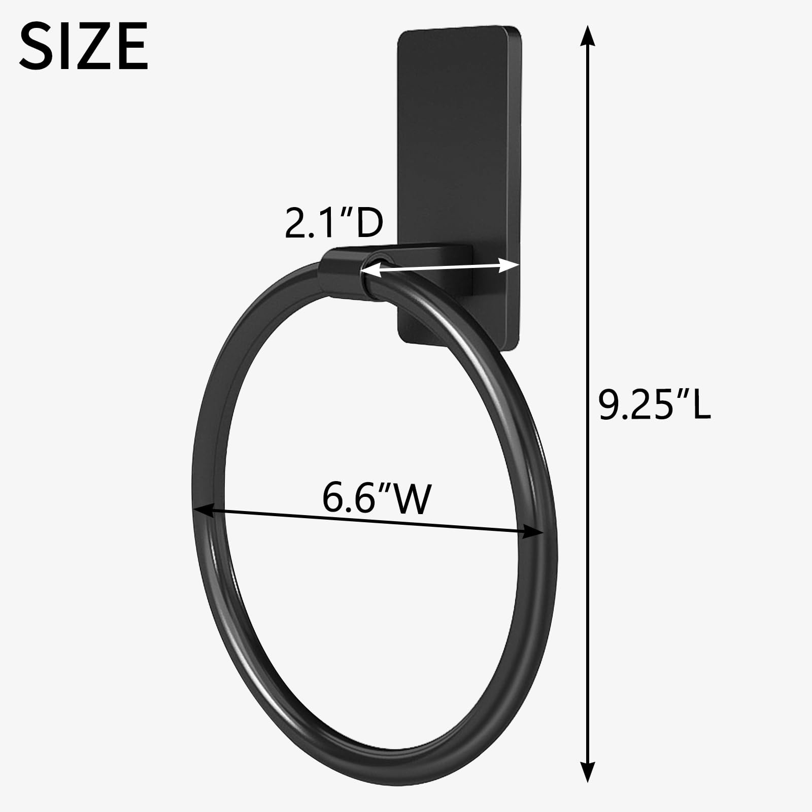 Adhesive Towel Ring, Hand Towel Holder for Bathroom, Adhesive Round Towel Rin...