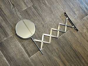 Vintage IKEA Frack Mirror Extendable Magnifying Makeup Shaving Wall Mount