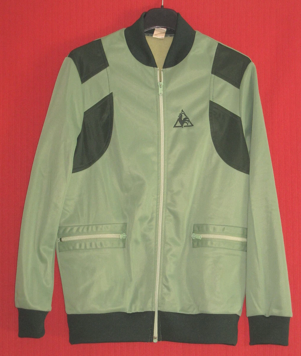 LE COQ SPORTIF Veste Vintage 80s Logo Feutrine Bleu Rouge France Sport